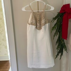 Lily Pulitzer gold and white dress size 4